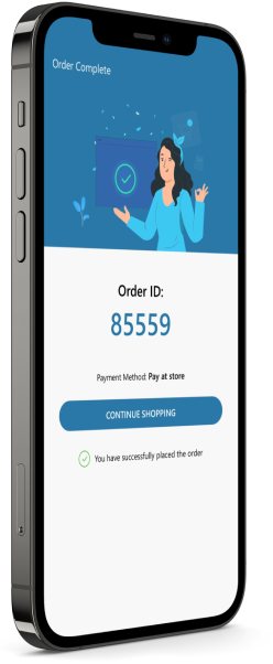 Mobile screen displaying order checkout interface of cartzie app.