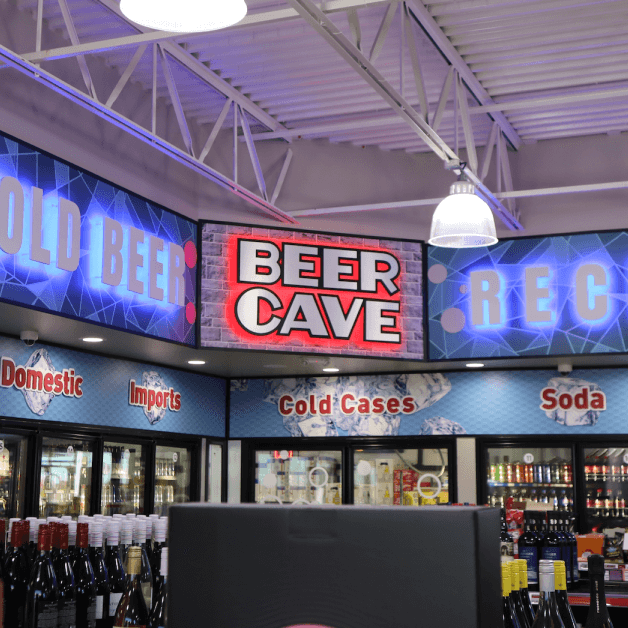 Walk-in cooler at one of the Time Mart convenience stores in League City Texas.