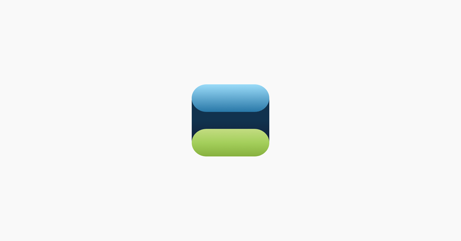 Rounded blue and green icon displayed on a light background, represents business management.